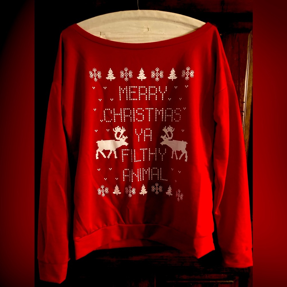 Spadehill Thin Long Sleeve Off-Shoulder Christmas Sweater Women’s M/L *NEW*